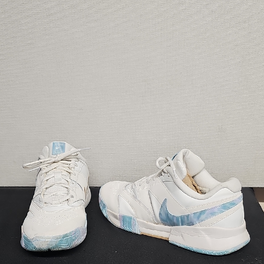 Nike Tennis White and Blue Sneakers